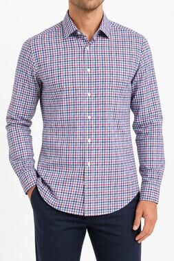 Ben Sherman Tailoring Men's Cotton Stretch Check Button Down Shirt M 15/34